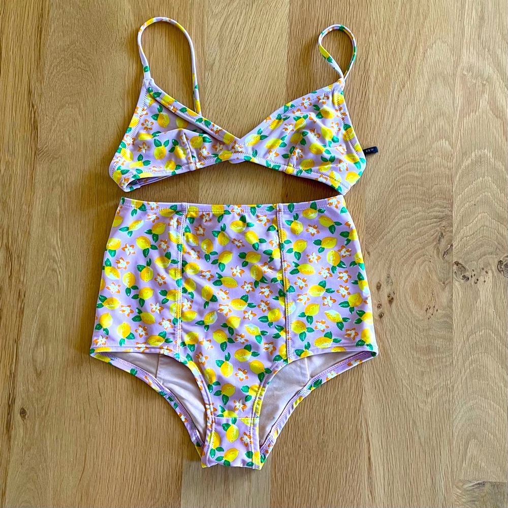 J.CREW Retro-inspired Gorgeous lemon print bikinis